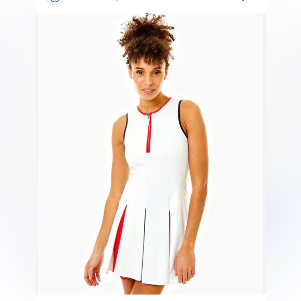 Addison Bay White Dress with Red Details